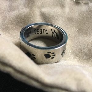 Paw Printed Stainless Steel Ring